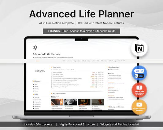Advanced Life Planner – All-in-One Notion Template for Productivity & Growth