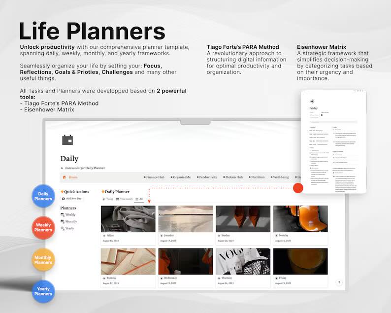 Advanced Life Planner – All-in-One Notion Template for Productivity & Growth