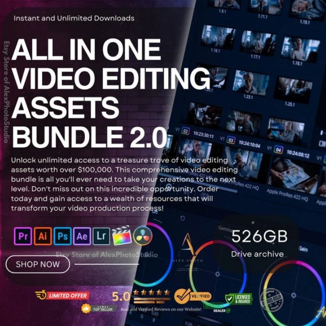All-in-One Video Editing Bundle 2.0 – 526 GB of Assets for Creators